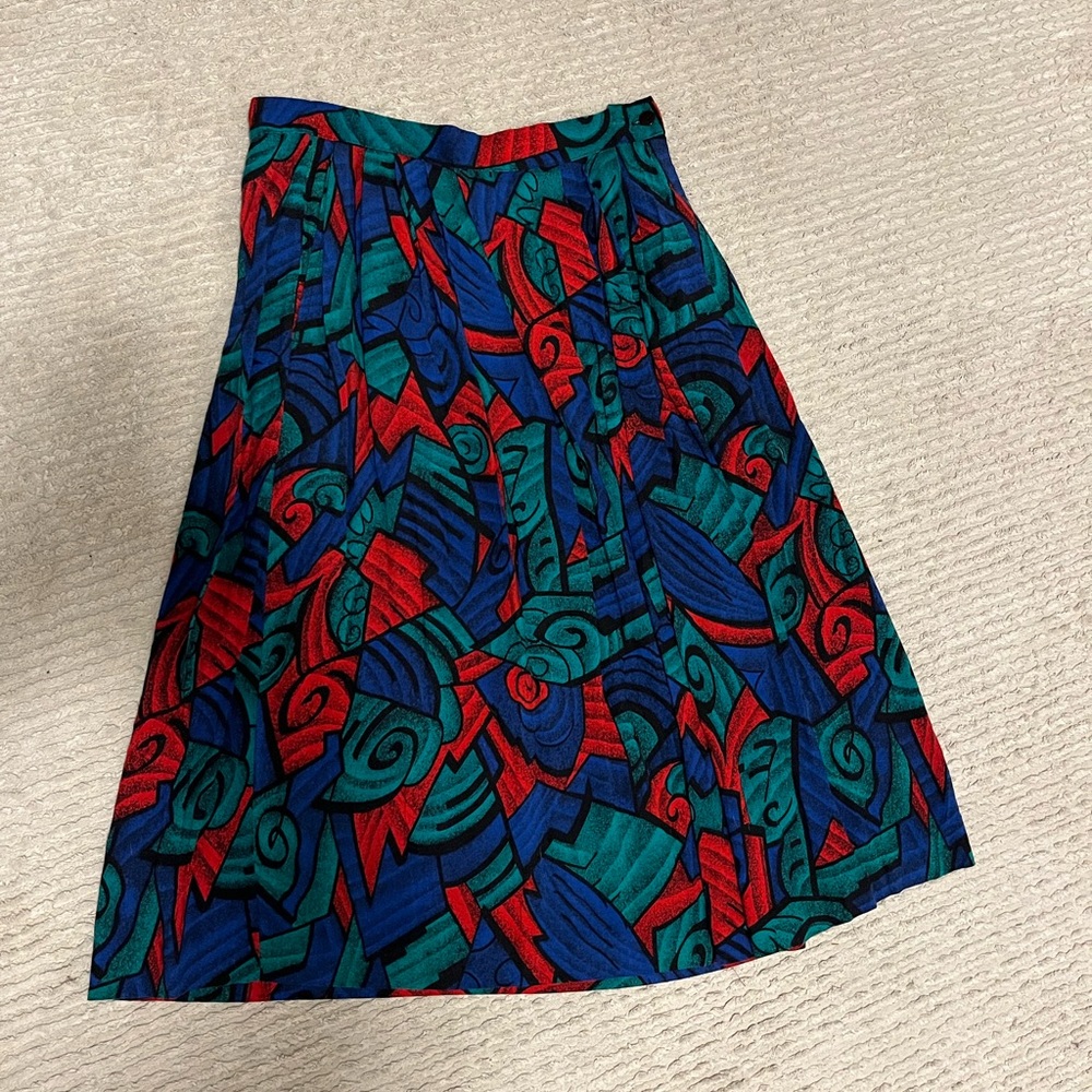 Fun Funky Colourful 80s 90s Pleated Wrap Skirt